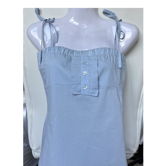 PATRIZIA PEPE women's spaghetti strap top sky blue frill made in Italy size S - Picture 1 of 5
